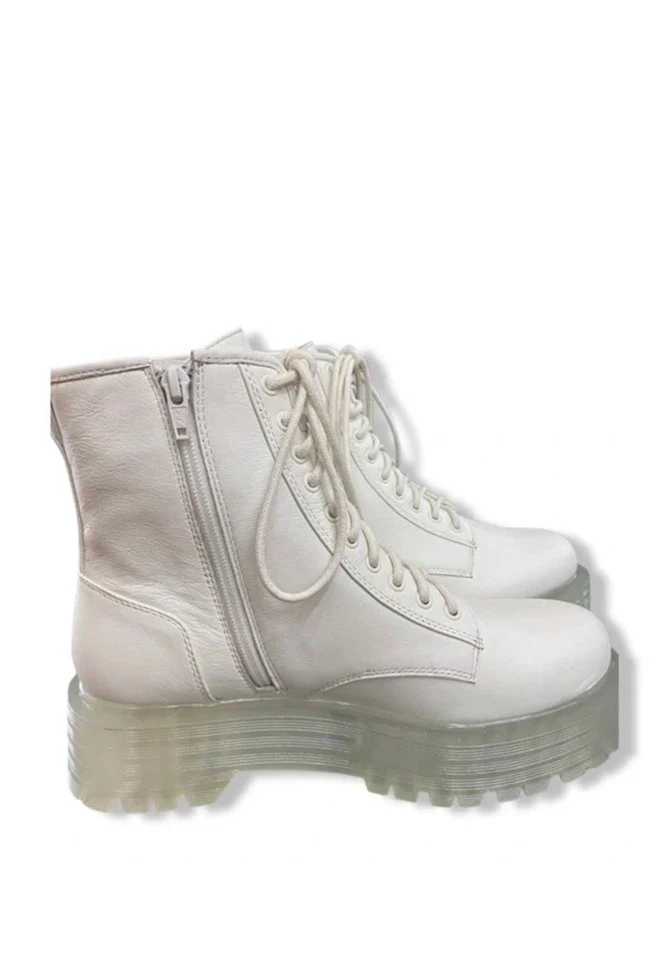 Botines de combate GB Gianni Bini Moon-Walk Platform en blanco nuevos con etiquetas talla 7 Foto 1 de 3