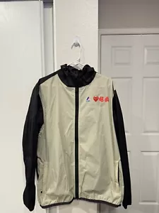 Comme Des Garçons CDG Play x K-Way Claude Rain Jacket/ Windbreaker Beige & Black - Picture 1 of 9