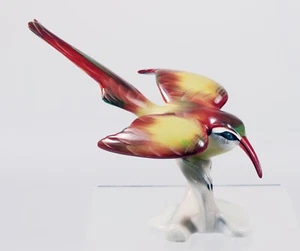 Schöner Art Deco Aquincum Budapest bunter langer Vogel mit langer Rechnung  - Bild 1 von 3