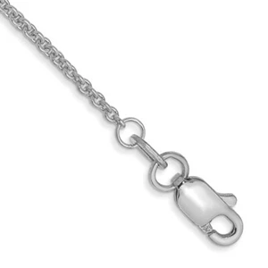 Real 10K White Gold 1.4mm Cable Chain Anklet; 9 inch; Lobster Clasp - Picture 1 of 4