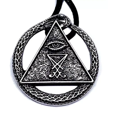 Ouroboros Sigilo Satán Colgante Todas Vistas Ojo Collar Ángel Oculta Joyería - Imagen 1 de 4