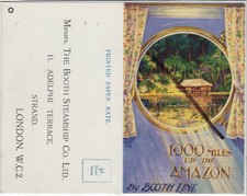 Shipping Booth Line Amazon Cruise Advertising Colour Postcard & Reply c.1920