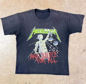 Vintage 80s Metallica And Justice For All Tour Album Promo T-Shirt Brockum Large - Picture 1 of 9