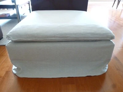 Luxury Custom 100% Linen Covers ONLY for IKEA SODERHAMN ottoman excellent cond - Image 1 of 4