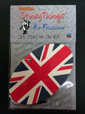 STINKYTHINGS UNION JACK UNITED KINGDOM AIR FRESHENER *BUY 5, GET 1 FREE ! uk great Britain