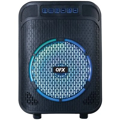 QFX BT-67 6.5" Rechargeable PA Speaker +TWS-Bluetooth +USB/SD/AUX/FM +LED Lights - Image 1 of 4