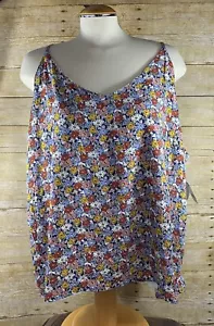 Camicia floreale cinturino spaghetti taglia 3X plus nuova con etichette blu multi - Foto 1 di 7