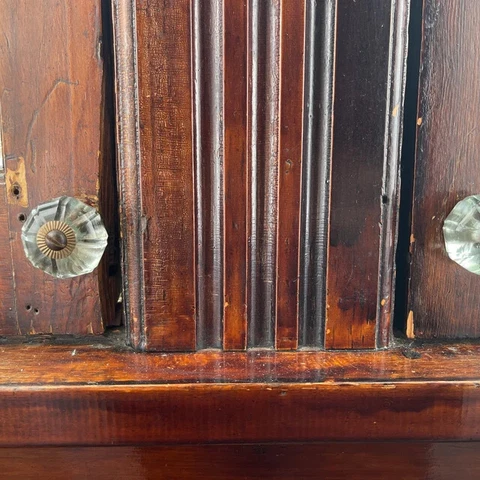 Antique Drawer Knobs Clear Glass Round Kitchen Dresser Cabinet pulls Lot of 2 Cover