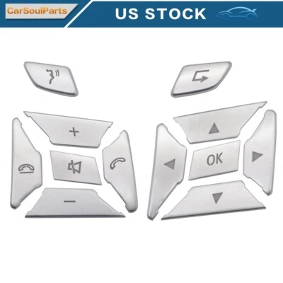 Ajuste Mercedes Benz Clase E C G W204 12-15 16 Volante Botón Borde Plateado Foto 1 de 4