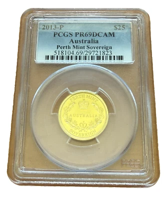 Australia 2013P Gold 1 Sovereign PCGS PR69DCAM Perth Mint - Image 1 of 2