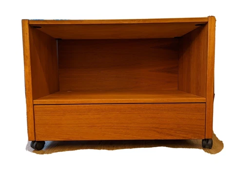 Danish Modern Teak TV Stand/Media Cabinet with Drawer on Casters Cover