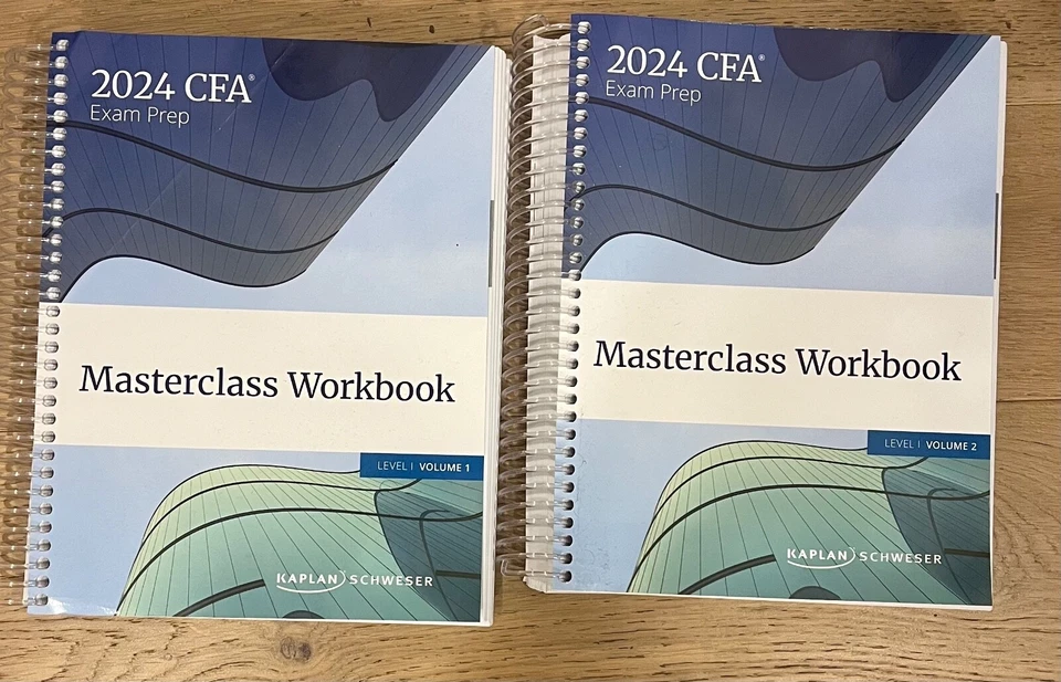 2024 Kaplan Schweser CFA Exam Prep Masterclass Workbooks Level 1 Volumes 1 & 2 - Image 1 of 1