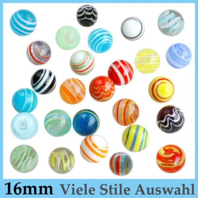 16mm Glasmurmeln Murmeln Glasnuggets Glaskugeln Glassteine Dekostein Farbauswahl - Bild 1 von 4