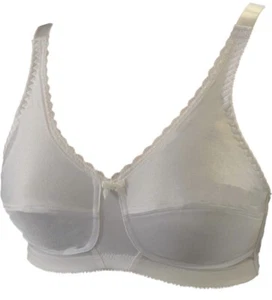 NWOT Nearly Me 630 Plain Soft Cup Lace White Mastectomy Bra 34B - Picture 1 of 13