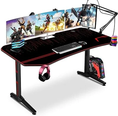 Gaming Tisch Gaming Schreibtisch Computertisch Arbeitstisch 160 x 75 x 75 cm - Bild 1 von 4