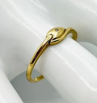 Anillo vintage de oro amarillo de 8 quilates con banda de diamantes talla 7 - Alemania Foto 1 de 4