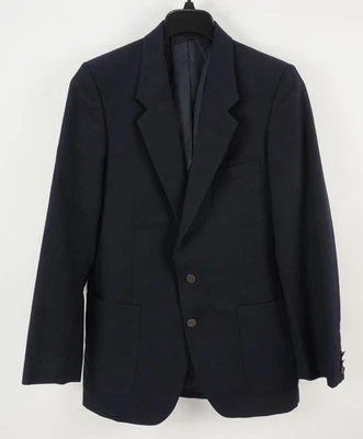 Abrigo deportivo vintage YSL Francia logotipo en relieve botón de metal para hombre 38R azul marino lana Foto 1 de 4