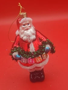 2015 Santa Claus Glass Christmas Ornament 5'' Garland - Picture 1 of 4