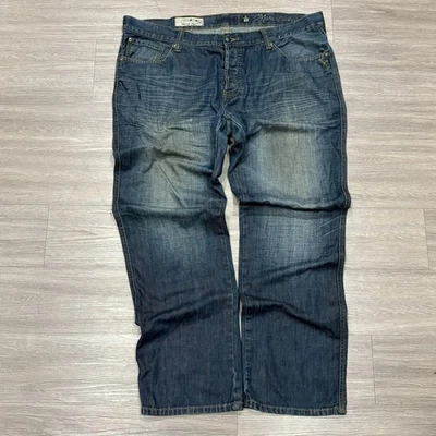 Pantalones de mezclilla Marc Echo corte y costura para hombre talla 40 Y2K corte regular desgastado grunge Foto 1 de 4
