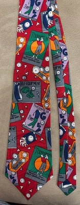 CORBATA CUELLO VINTAGE A. ROGERS 100% POLIÉSTER JUEGO DE TORNEO GOLF Foto 1 de 2