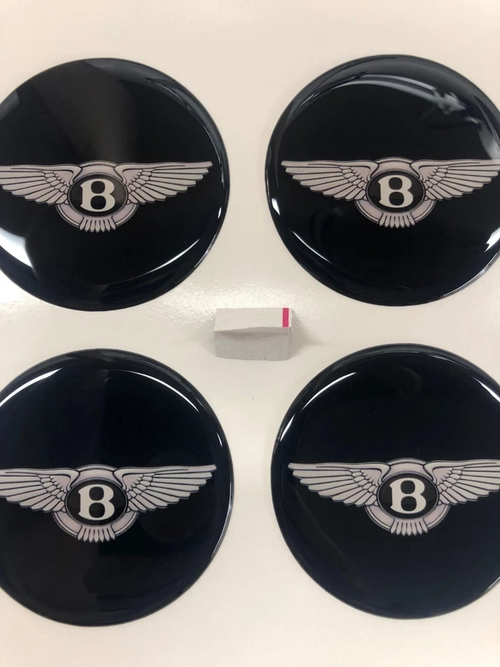 4 piezas. Todas las tallas Epoxi Bentley Emblema Logo Adhesivo Calcomanía Tapacubos Centrales Rueda Foto 1 de 4