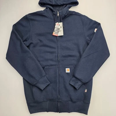 Sudadera con capucha Carhartt FR resistente al fuego Force peso medio cremallera talla MT alta azul marino Foto 1 de 4