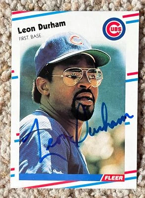 Leon Durham signed 1988 Fleer - Cubs - Image 1 of 2