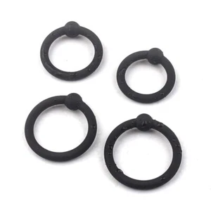 4x Set Male Ring Set Delayed Ejaculation Trainer Set Silicone Sleeve Black Bands - Picture 1 of 7