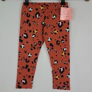 NEW FABKIDS Orange Cheetah Print Leggings Girls Size 3T NWT - Picture 1 of 4