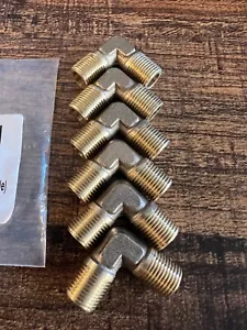 90 Degree Male Elbow 1/8" Mip Brass Pipe Fitting Fuel Air Water Oil Gas 6pcs - Picture 1 of 4