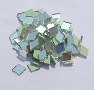 100 Pieces,15x11mm Silver Glass Diamond Shape Mirror Mosaic Tiles Art Craft M-26