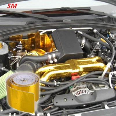 Car Continuous Gold Reflective Barrier Heat Shield Self-Adhesive 1200° Wrap Tape - Image 1 of 4