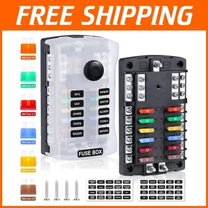 12V/24V Fuse Panel with LED Alert & Spare Fuse Slots for Versatile Applications - Picture 1 of 9