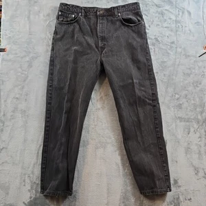 Vintage Levis 505 Herrenjeans schwarz 38x28 gerades Bein verblasst Made in USA normal - Bild 1 von 10