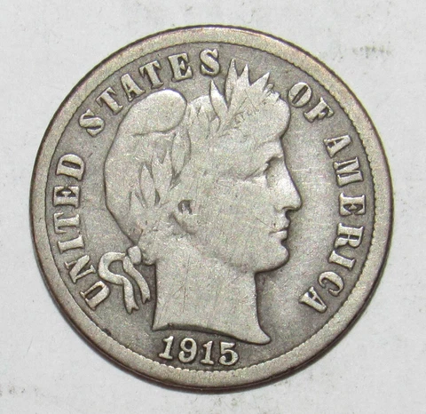 1915 S Barber Dime FINE (T29) Cover