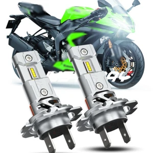 FIT Kawasaki Ninja 300 650 ZX6R Pair 1:1 LED headlamps H7 white Bulbs 6000K - Picture 1 of 10