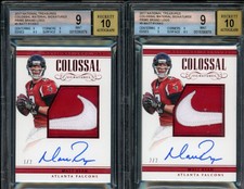 2017 Matt Ryan National Treasures Colossal Signatures Nike Swoosh Auto Set /2
