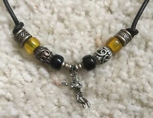 Lacrosse player guy handmade necklace