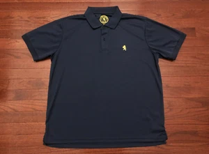 ALFRED MORRIS COMFORT POLO SHIRT MENS XL DARK BLUE w/ GOLD LOGO GOLF TENNIS - Picture 1 of 5