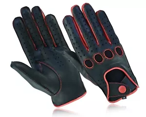 Guantes de conducción de cuero real para chófer estilo retro clásico para hombre - Imagen 1 de 7
