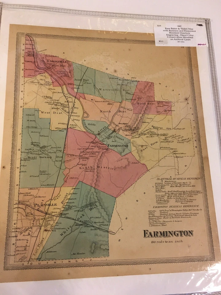 Connecticut Hartford County Map Farmington Township 1869 J8#30 - Image 1 of 4