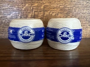 2 Cebelia DMC 3-Chord Crochet Thread 569 Yards Size 30 Ecru ~ NEW! - Picture 1 of 3