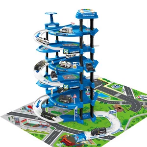 Kids Parking Garage Playset 5 Level Spiral Track with Emergency Cars & Play Mat - Picture 1 of 10