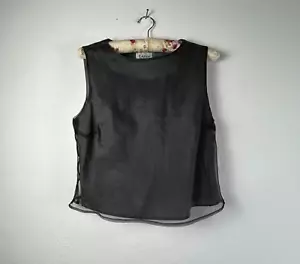 Lapis Los Angeles Womens Sleeveless Chiffon Layered Tank Top Large Gray - Picture 1 of 8