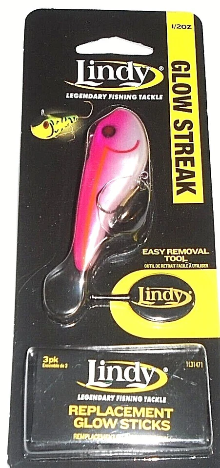 Lindy Tackle 1/2 Glow Streak Jigs (Pink Shad) - Image 1 of 1
