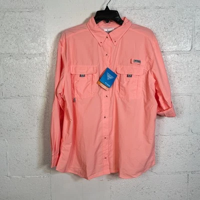 Columbia Plus Size Pfg Bahama Shirt - Tiki Pink 1X $55 - Image 1 of 4