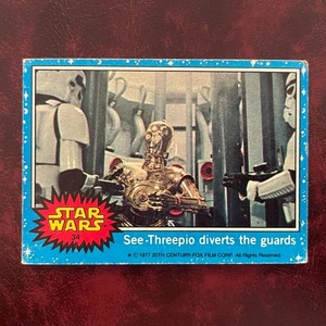 1977 Topps Guerra de las Galaxias Conjunto Azul Ver-Threepio Desvía a los Guardias #34* - En muy buena condición-Excelente - Imagen 1 de 2
