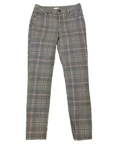 Pantalone donna vita media a quadri skinny tg 4 rosa grigio retrò sigaretta - Foto 1 di 9