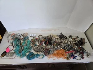 9.9 Lb. Bag Assorted Costume Jewelry Necklace, Pins, Earrings, & More FREE SHIP - Picture 1 of 7