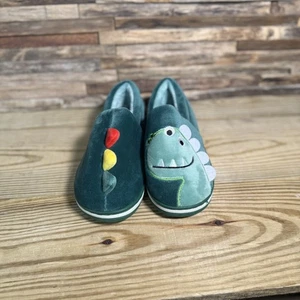 Zapatillas de dinosaurio verde para niños acogedora casa talla 11 niño pequeño suave cálido - Imagen 1 de 7